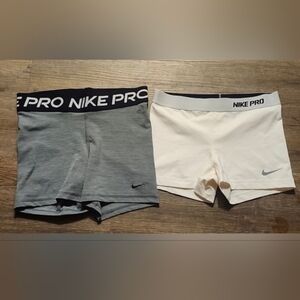 Nike Pro Black and White Shorts Duo